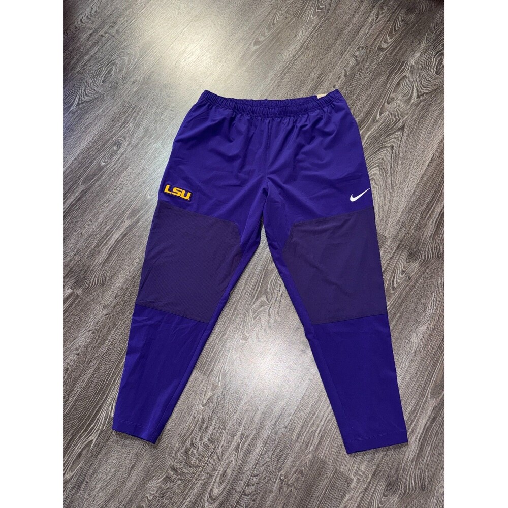 Men's XL Nike LSU Tigers Football Team Issued PE On-Field Woven Track Pants NCAA